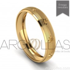 Argolla Clásica Oro 10K 4mm Diamantada (Oro Amarillo, Oro Blanco, Oro Rosa) MOD: 114-1B